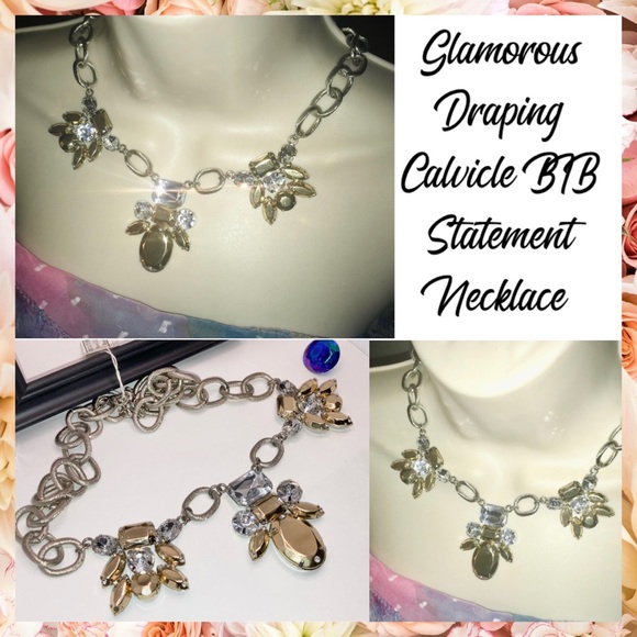 Glamorous Draping Calvicle BIB Statement Necklace - Picture 1 of 8